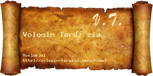 Volosin Terézia névjegykártya